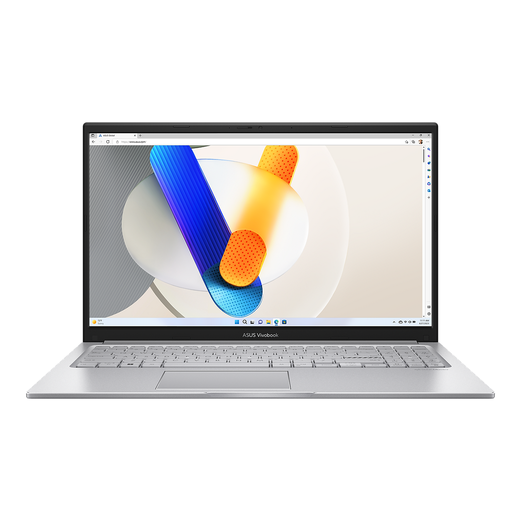 ASUS Notebook Vivobook 15 (Cool Silver) Intel Core 5 120U | 15.6" FHD (1920 x 1080) IPS 60hz | 8GB DDR4 on board + 8GB DDR4 SO-DIMM | 512GB M.2 NVMe SSD | Shared | Windows 11 Home | Microsoft Office Home 2024 + Microsoft 365 Basic | X1504VA-BQ3583WSM