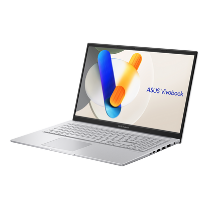ASUS Notebook Vivobook 15 (Cool Silver) Intel Core 5 120U | 15.6" FHD (1920 x 1080) IPS 60hz | 8GB DDR4 on board + 8GB DDR4 SO-DIMM | 512GB M.2 NVMe SSD | Shared | Windows 11 Home | Microsoft Office Home 2024 + Microsoft 365 Basic | X1504VA-BQ3583WSM