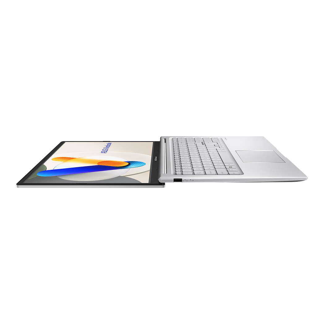 ASUS Notebook Vivobook 15 (Cool Silver) Intel Core 5 120U | 15.6" FHD (1920 x 1080) IPS 60hz | 8GB DDR4 on board + 8GB DDR4 SO-DIMM | 512GB M.2 NVMe SSD | Shared | Windows 11 Home | Microsoft Office Home 2024 + Microsoft 365 Basic | X1504VA-BQ3583WSM