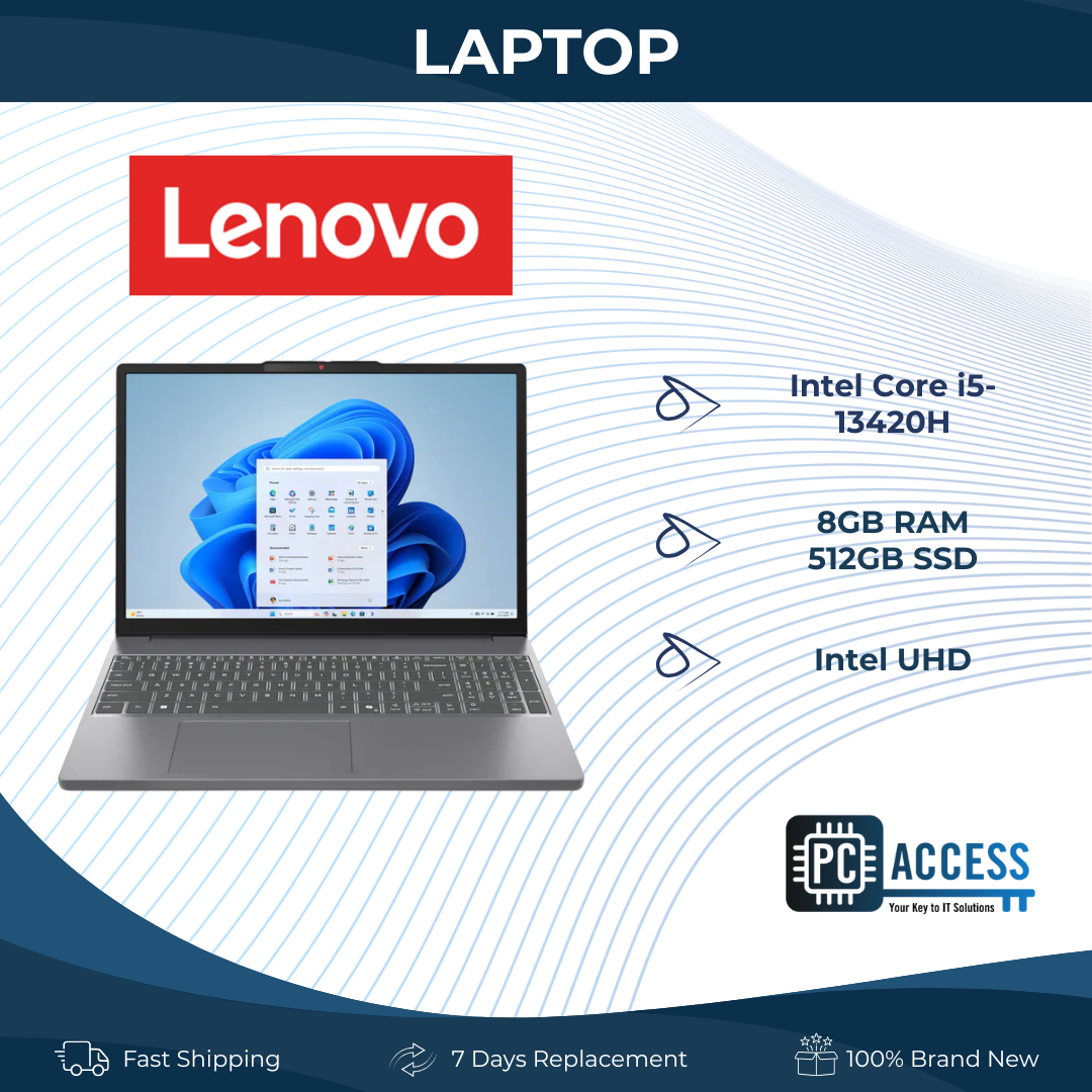 IdeaPad Slim 3 15IRH10 15.3" WUXGA 300N | Intel Core i5-13420H | 8GB Soldered | 512GB SSD | Integrated Intel UHD Graphics| Windows 11 Home | Microsoft 365 Basic + Office Home 2024 | 2Y Premium Care | Luna Grey | 83K100H5PH